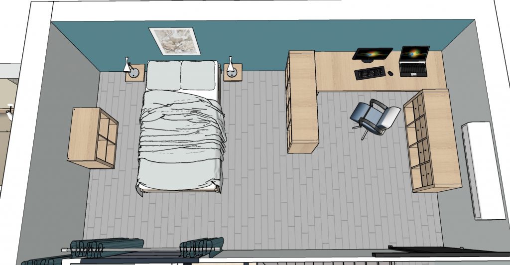 Guest room and office: view from above